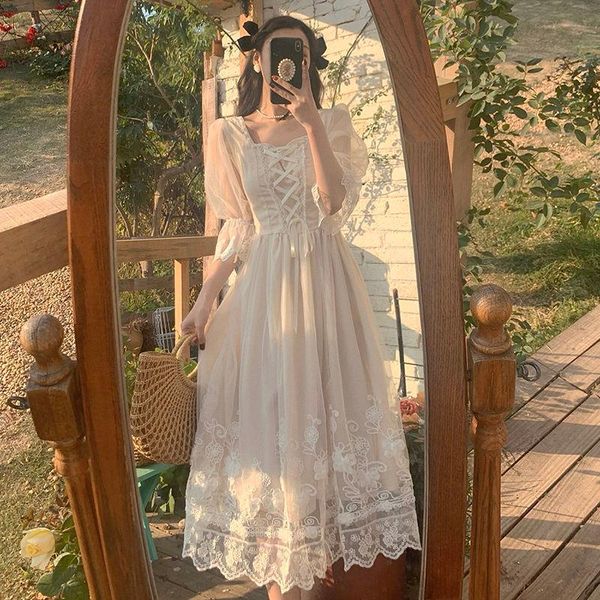 summer party dress vintage ribbon interspersed with lace three-dimensional flower mesh casual holiday dresses, Black;gray
summer party dress vintage ribbon interspersed with lace three-dimensional flower mesh casual holiday dresses, Black;gray