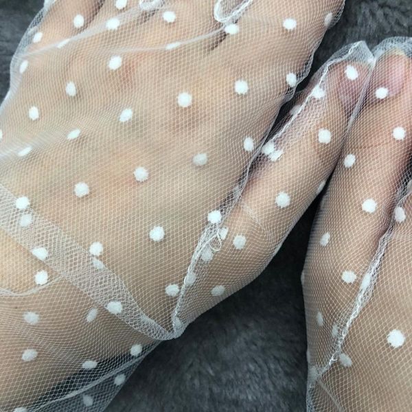 five fingers gloves polka dot lace long female semi sheer mesh tulle sun protection mittens, Blue;gray
five fingers gloves polka dot lace long female semi sheer mesh tulle sun protection mittens, Blue;gray