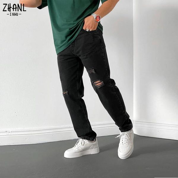 men's jeans pure color men casual mid-rise ripped denim pencil long pants comfortable trousers loose brand menswear man's, Blue
men's jeans pure color men casual mid-rise ripped denim pencil long pants comfortable trousers loose brand menswear man's, Blue