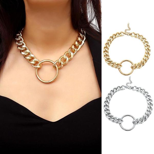 women fashion hip hop circle pendant neck decor thick chain choker necklace pendants jewelry year gift 2021 chokers, Golden;silver
women fashion hip hop circle pendant neck decor thick chain choker necklace pendants jewelry year gift 2021 chokers, Golden;silver