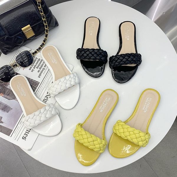 2021 new women slippers women weave slippers flat shoes open toes round head fashion designer leisure black beach shoe sandals m 
2021 new women slippers women weave slippers flat shoes open toes round head fashion designer leisure black beach shoe sandals m