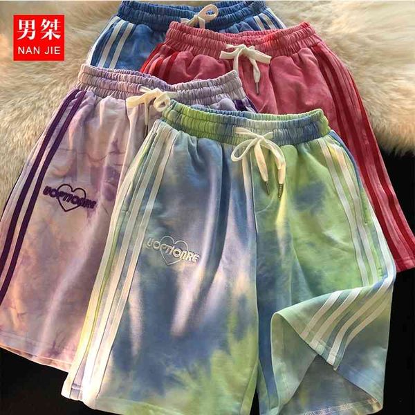 light design sense minority tie dyed shorts men's summer thin american hiphop fried street couple pants, Black
light design sense minority tie dyed shorts men's summer thin american hiphop fried street couple pants, Black