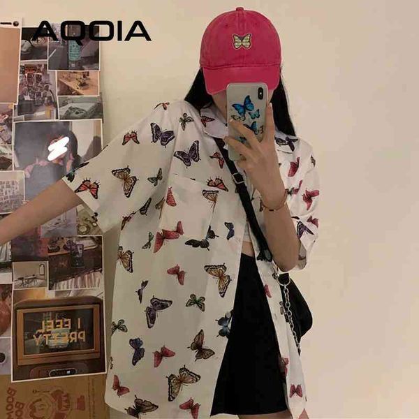 chic vitage short sleeve loose women blouse shirt y2k butterfly printing button up pockets womens shirts summer ins blouses 210521, White
chic vitage short sleeve loose women blouse shirt y2k butterfly printing button up pockets womens shirts summer ins blouses 210521, White