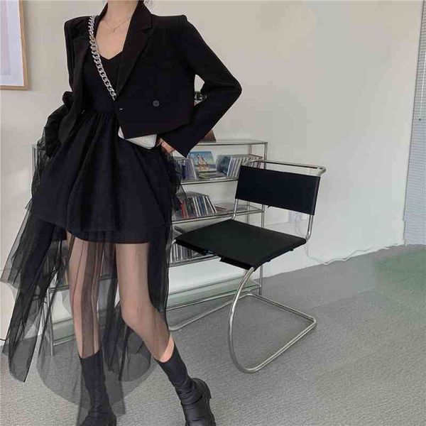 street blowing short coat autumn 2020 thin style versatile long sleeve small suit x2419, White;black
street blowing short coat autumn 2020 thin style versatile long sleeve small suit x2419, White;black