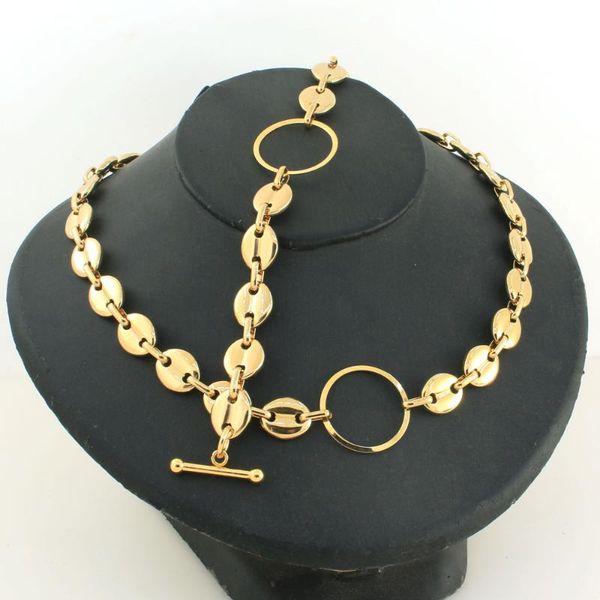 earrings & necklace stainless steel round gold color fashion link bracelet simple jewelry sets high-quality for gift scazbjce, Silver
earrings & necklace stainless steel round gold color fashion link bracelet simple jewelry sets high-quality for gift scazbjce, Silver