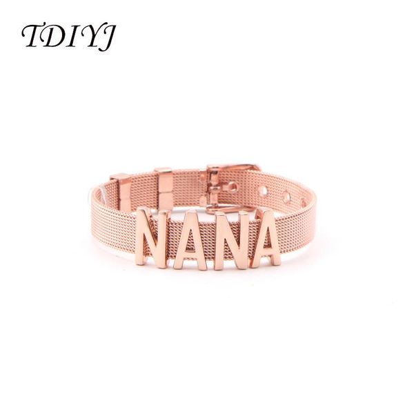 charm bracelets tdiyj fashion keeper bracelet rose gold stainless steel mesh ing with grandma nana slide charms for women 1set, Golden;silver
charm bracelets tdiyj fashion keeper bracelet rose gold stainless steel mesh ing with grandma nana slide charms for women 1set, Golden;silver
