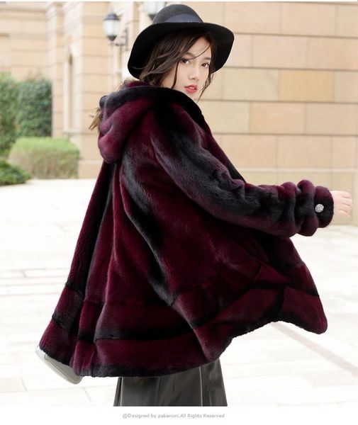 women's fur & faux mink female coat with a long section of imported velvet special, Black
women's fur & faux mink female coat with a long section of imported velvet special, Black