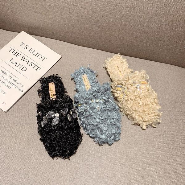 fur mules women crystal applique flats slipper closed toe furry slide fashion slip on flat shoes comfortable zapatos mujer slippers, Black
fur mules women crystal applique flats slipper closed toe furry slide fashion slip on flat shoes comfortable zapatos mujer slippers, Black