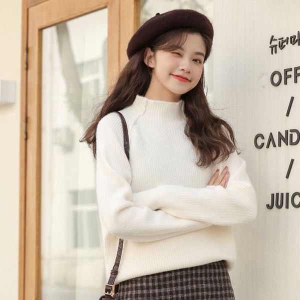 korean women sweater casual oversized sweaters woman long sleeve white knitted pullovers turtleneck s 210604, White;black
korean women sweater casual oversized sweaters woman long sleeve white knitted pullovers turtleneck s 210604, White;black