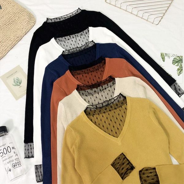 women's sweaters o-neck lace patchwork solid knitwear women high street casual autumn ladies stretch knitted pullovers cws0200-5, White;black
women's sweaters o-neck lace patchwork solid knitwear women high street casual autumn ladies stretch knitted pullovers cws0200-5, White;black