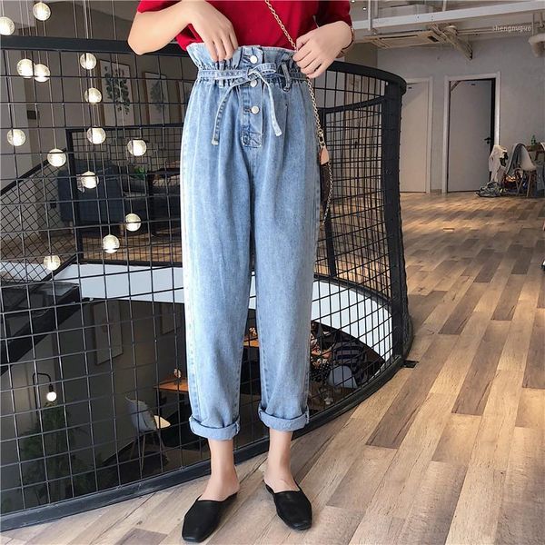 women's jeans boyfriend for women fashion loose with high waist belt vintage denim pants, Blue
women's jeans boyfriend for women fashion loose with high waist belt vintage denim pants, Blue
