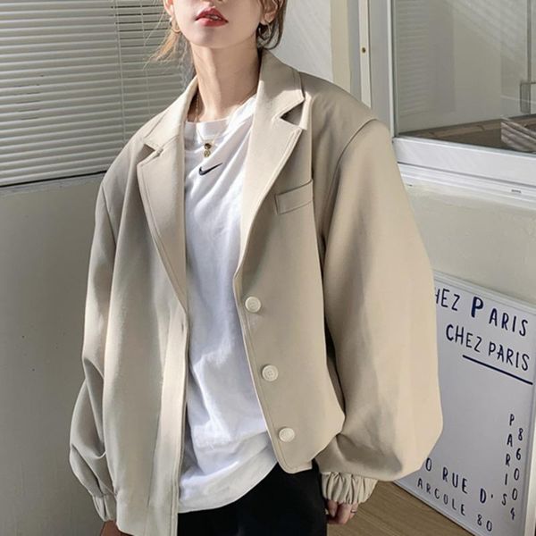 women's jackets apricot autumn chic loose thickened suit collar jacket fashion, Black;brown
women's jackets apricot autumn chic loose thickened suit collar jacket fashion, Black;brown