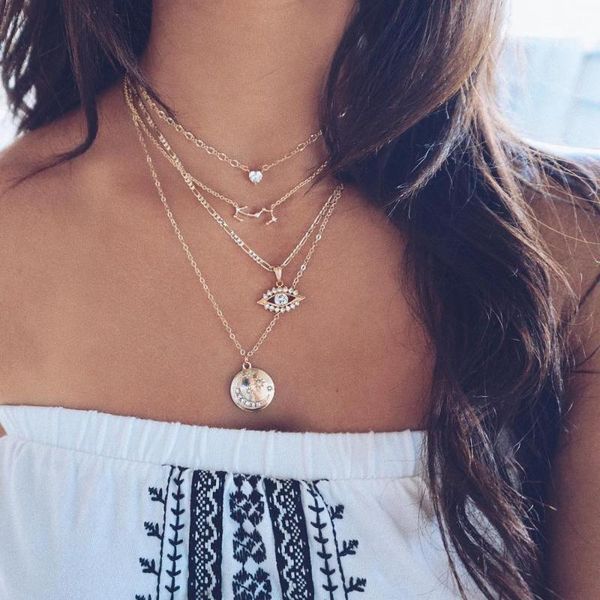 pendant necklaces alyxuy trendy gold multilayer necklace crystal eye constellation moon heart for women 2021 fashion jewelry, Silver
pendant necklaces alyxuy trendy gold multilayer necklace crystal eye constellation moon heart for women 2021 fashion jewelry, Silver