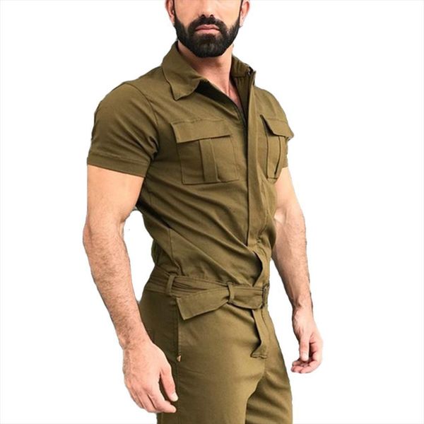 fashion short sleeve basic mens tracksuit work coverall solid color cargo overalls casual streetwear turn down neck pockets jumpsuit, Gray
fashion short sleeve basic mens tracksuit work coverall solid color cargo overalls casual streetwear turn down neck pockets jumpsuit, Gray