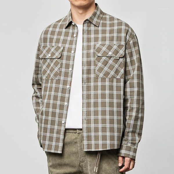 men's casual shirts shirt spring autumn blouses long sleeve men double pocket plaid clothing, White;black
men's casual shirts shirt spring autumn blouses long sleeve men double pocket plaid clothing, White;black
