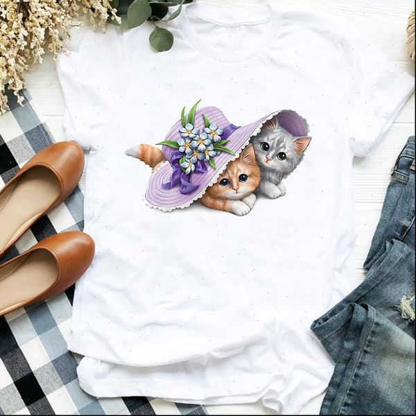 floral cat lovely summer autumn women t shirt 90s style print tee clothes top, White
floral cat lovely summer autumn women t shirt 90s style print tee clothes top, White
