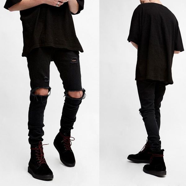 men's jeans good quality black ripped man stretch slim fit hip hop punk denim pants mens destroyed distressed skinny homme, Blue
men's jeans good quality black ripped man stretch slim fit hip hop punk denim pants mens destroyed distressed skinny homme, Blue
