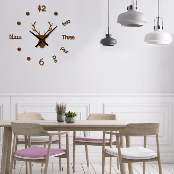 mini home wall clock 3d deer acrylic stickers for decoration living room quartz needle self adhesive hanging watch clocks
mini home wall clock 3d deer acrylic stickers for decoration living room quartz needle self adhesive hanging watch clocks