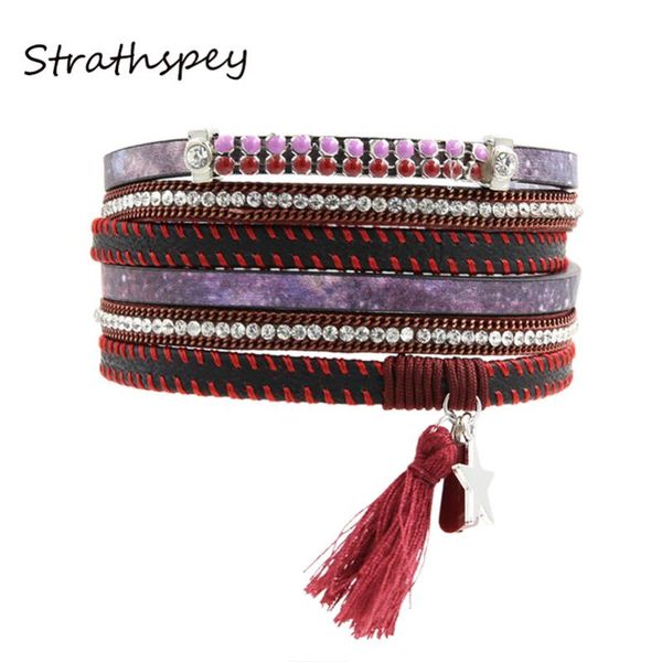 tennis wrap pu leather red tassels rhinestone wide magnetic bracelets & bangles multilayer star pendant bracelet jewelry for lady gift, Golden;silver
tennis wrap pu leather red tassels rhinestone wide magnetic bracelets & bangles multilayer star pendant bracelet jewelry for lady gift, Golden;silver