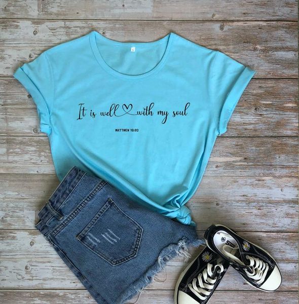 women's t-shirt it is well with my soul faith christian heart graphic women fashion pure cotton casual t shirt young church tees vintag, White
women's t-shirt it is well with my soul faith christian heart graphic women fashion pure cotton casual t shirt young church tees vintag, White