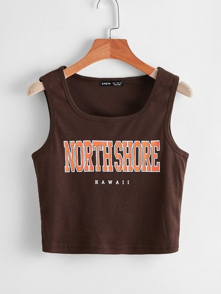 letter graphic rib-knit tank q6oa#, White
letter graphic rib-knit tank q6oa#, White