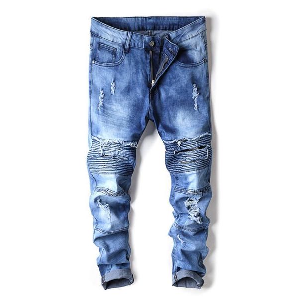 original design men's jeans trousers american wind pressure wrinkle hole patch micro-elastic straight-leg slim-fit fashion, Blue
original design men's jeans trousers american wind pressure wrinkle hole patch micro-elastic straight-leg slim-fit fashion, Blue