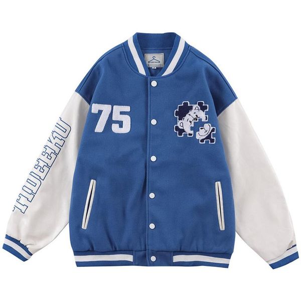 men's jackets oversized puzzle embroidery couple streetwear men varsity baseball vintage pu leather patchwork bomber, Black;brown
men's jackets oversized puzzle embroidery couple streetwear men varsity baseball vintage pu leather patchwork bomber, Black;brown