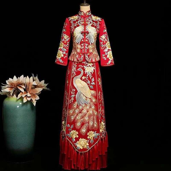couple red evening gown bride toast clothing chinese traditional wedding dress dragon cheongsam robe ethnic
couple red evening gown bride toast clothing chinese traditional wedding dress dragon cheongsam robe ethnic