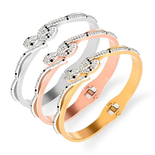 bangle fysara fashion model stainless steel gold plated bracelet women charm bracelets crystal snake cuff for lady, Black
bangle fysara fashion model stainless steel gold plated bracelet women charm bracelets crystal snake cuff for lady, Black