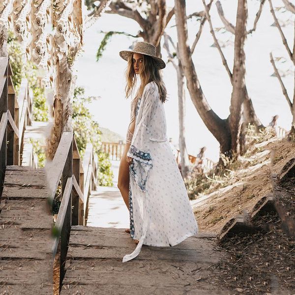 cover-ups 2021 kaftan beach print boho swimsuit cover up kimono plage white femme long dress sarong beachwear women's swimwear, White;black
cover-ups 2021 kaftan beach print boho swimsuit cover up kimono plage white femme long dress sarong beachwear women's swimwear, White;black