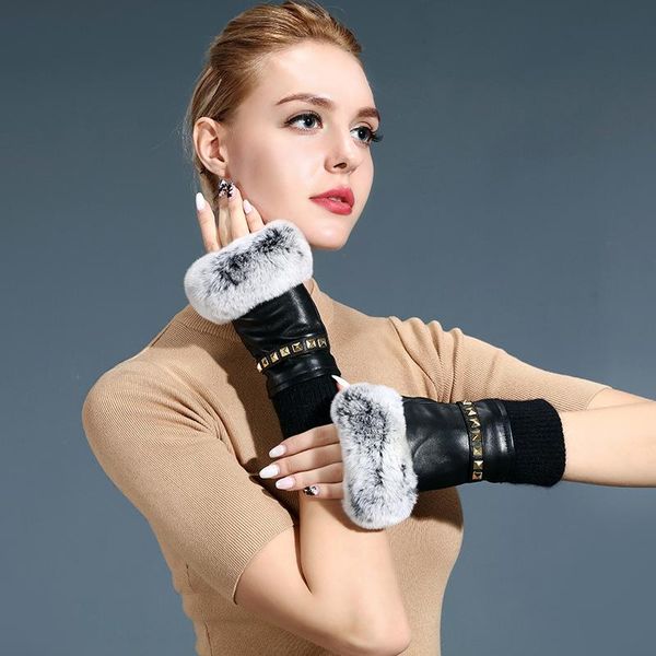 five fingers gloves genuine leather lady half finger fur mouth winter velvet warm drive cycling pc student writing ol business, Blue;gray
five fingers gloves genuine leather lady half finger fur mouth winter velvet warm drive cycling pc student writing ol business, Blue;gray