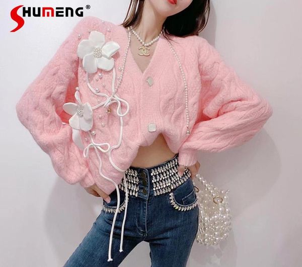 women's knits & tees 2021 autumn ladies korean style sweet sweater cardigan fashion solid color beading 3d flower v-neck knitted top, White
women's knits & tees 2021 autumn ladies korean style sweet sweater cardigan fashion solid color beading 3d flower v-neck knitted top, White