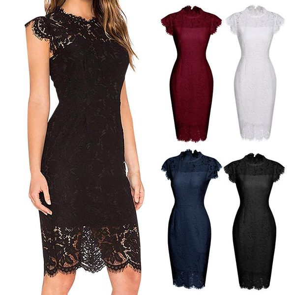 party dresses women large size vestidos dress black stretch evening lace slim bodycon pencil crochet elegant, White;black
party dresses women large size vestidos dress black stretch evening lace slim bodycon pencil crochet elegant, White;black