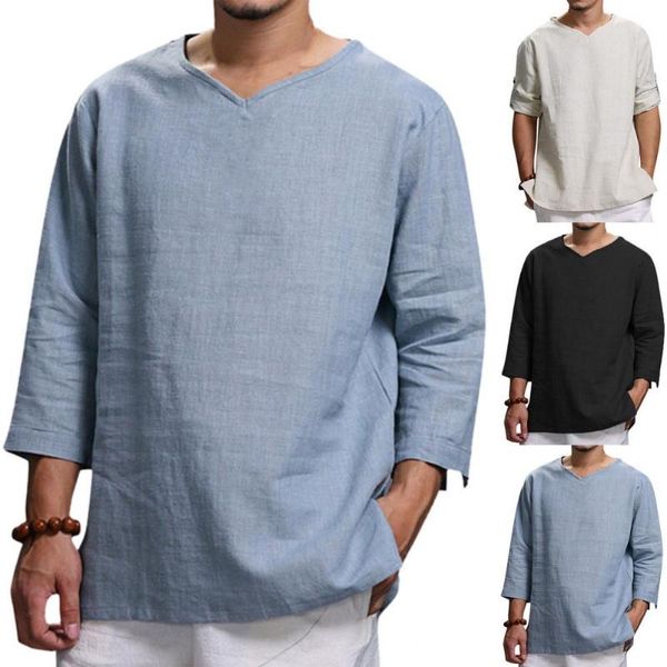 men's t-shirts nice-looking male shirt stylish solid color good craftsmanship cotton blend slim three-quarter sleeve tee for vacation, White;black
men's t-shirts nice-looking male shirt stylish solid color good craftsmanship cotton blend slim three-quarter sleeve tee for vacation, White;black