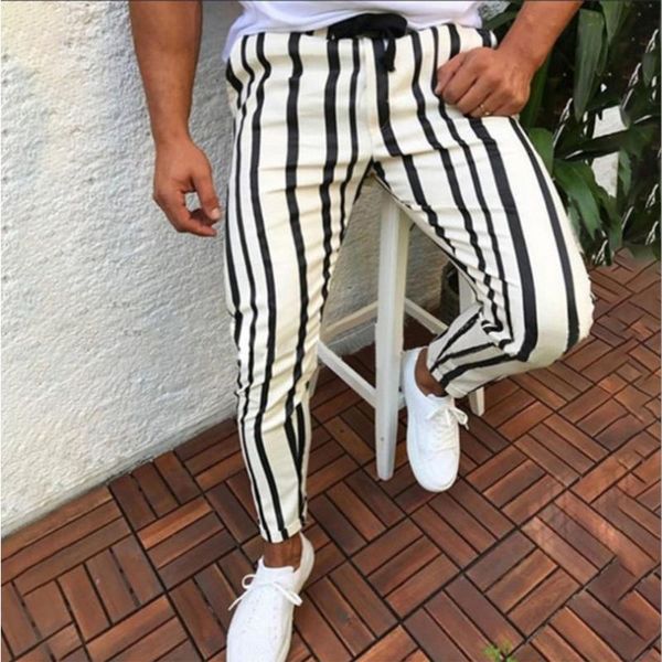 men's pants streetwear men sports casual striped bodybuilding pocket flexible waist long trousers goth japanese style pantalon, Black
men's pants streetwear men sports casual striped bodybuilding pocket flexible waist long trousers goth japanese style pantalon, Black