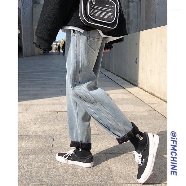 autumn and winter trend stitching design plus velvet thick jeans fashion casual micro-elastic trousers blue / dark gray1
autumn and winter trend stitching design plus velvet thick jeans fashion casual micro-elastic trousers blue / dark gray1