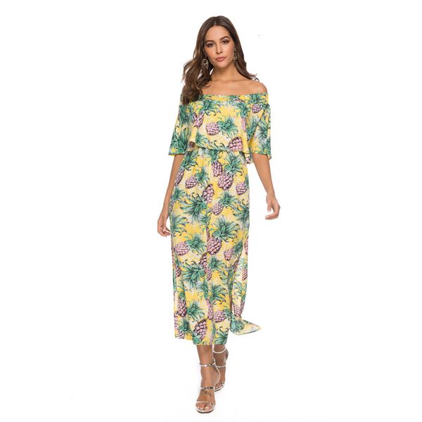 dresses bohemian women chiffon print floral long yellow slash neck boho, Black;gray
dresses bohemian women chiffon print floral long yellow slash neck boho, Black;gray