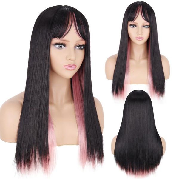 synthetic wigs linghang long straight mixed color for women with bangs lolita cosplay daily party heat resistant fibre wig, Black
synthetic wigs linghang long straight mixed color for women with bangs lolita cosplay daily party heat resistant fibre wig, Black