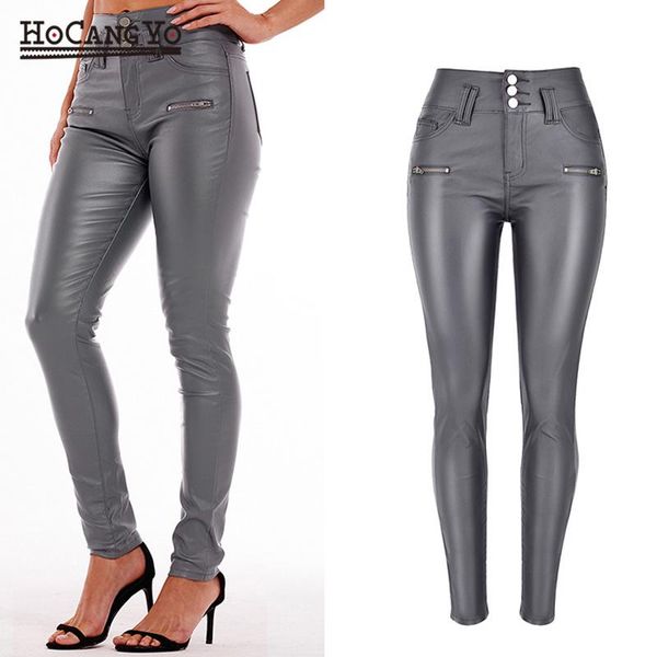women's jeans women high waist coated stretch large size faux pu leather pants elegant grey skinny pencil motorcycle, Blue
women's jeans women high waist coated stretch large size faux pu leather pants elegant grey skinny pencil motorcycle, Blue
