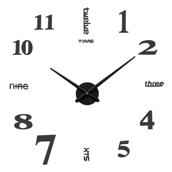 creative diy acrylic personality mute clock simple wall for home decor office - 120cm without battery (black) clocks
creative diy acrylic personality mute clock simple wall for home decor office - 120cm without battery (black) clocks