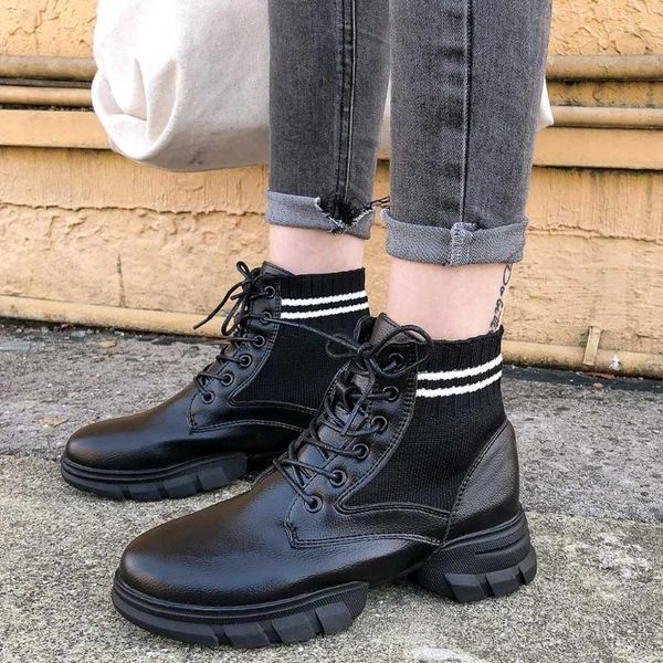 boots stripe patchwork women autumn winter lace up solid color sports thick bottom ladies shoes botas feminina, Black
boots stripe patchwork women autumn winter lace up solid color sports thick bottom ladies shoes botas feminina, Black