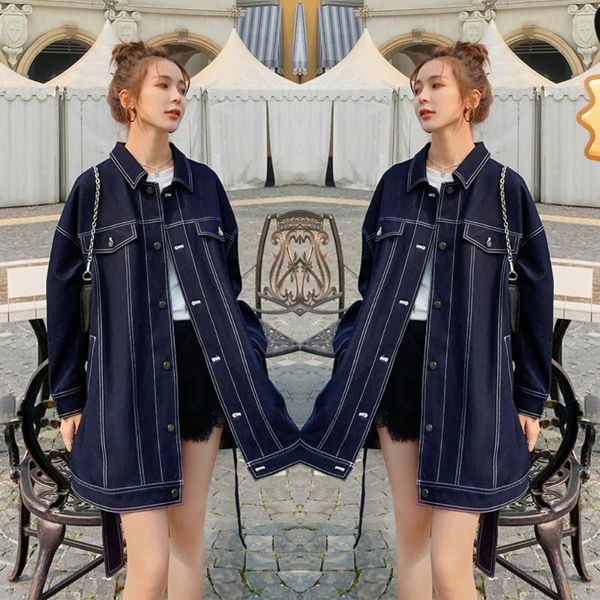 women's jackets 2021 autumn ladies denim coat lapel long multi-pocket fashion belt single breasted high street jean jacket women, Black;brown
women's jackets 2021 autumn ladies denim coat lapel long multi-pocket fashion belt single breasted high street jean jacket women, Black;brown