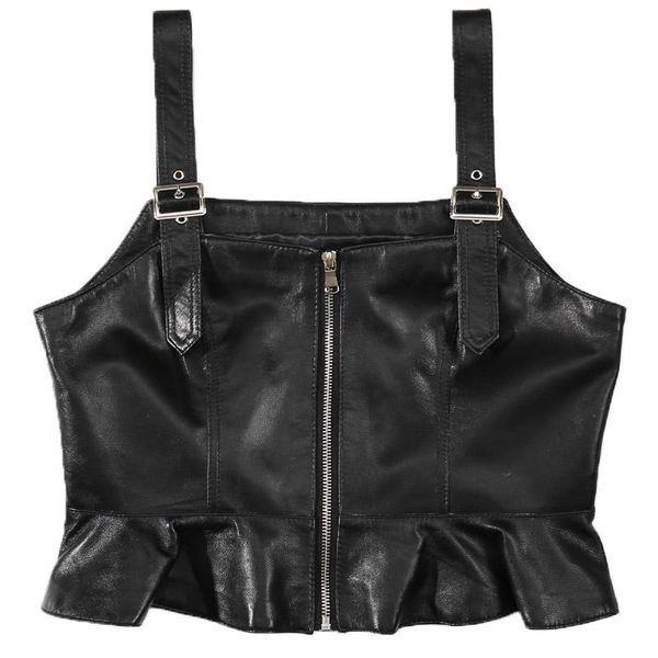 women's vests women moto&biker jacket vest genuine leather black zipper short street style casual real sheepskin female outerwear, Black;white
women's vests women moto&biker jacket vest genuine leather black zipper short street style casual real sheepskin female outerwear, Black;white