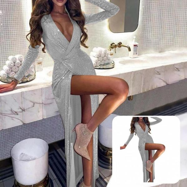 casual dresses floor-length wear resistant high split glitter women bodycon dress for daily, Black;gray
casual dresses floor-length wear resistant high split glitter women bodycon dress for daily, Black;gray