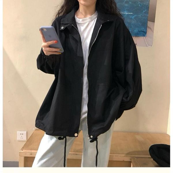 frock windbreaker jacket women's 2021 spring and autumn original sufeng bf student loose korean versatile casual fashion jackets, Black;brown
frock windbreaker jacket women's 2021 spring and autumn original sufeng bf student loose korean versatile casual fashion jackets, Black;brown