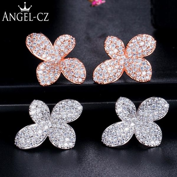 stud angelcz luxury cubic zirconia micro pave setting rose gold color women party big flower earrings with silvery pins ae238, Golden;silver
stud angelcz luxury cubic zirconia micro pave setting rose gold color women party big flower earrings with silvery pins ae238, Golden;silver