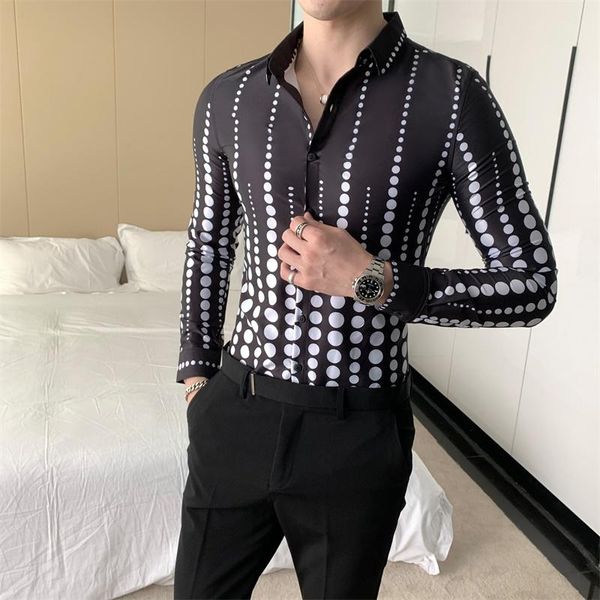 men's dress shirts korean fashion men dotted autumn long sleeve shirt formal wear slim fit casual work for clothing, White;black
men's dress shirts korean fashion men dotted autumn long sleeve shirt formal wear slim fit casual work for clothing, White;black