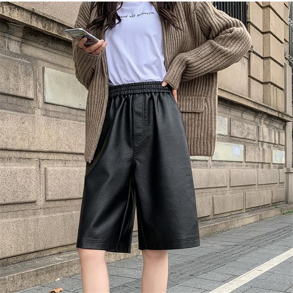 korean black pu streetwear chic women all-match loose high waist slender fashion casual wide leg shorts 210421, White;black
korean black pu streetwear chic women all-match loose high waist slender fashion casual wide leg shorts 210421, White;black