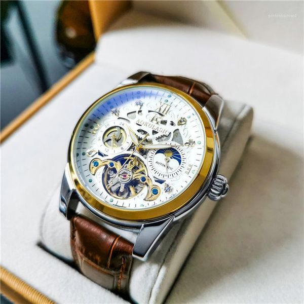 wristwatches 2021 aokulasic brand watch men automatic mechanical mens tourbillon 40.5mm waterproof luxury moon diamond design, Slivery;brown
wristwatches 2021 aokulasic brand watch men automatic mechanical mens tourbillon 40.5mm waterproof luxury moon diamond design, Slivery;brown