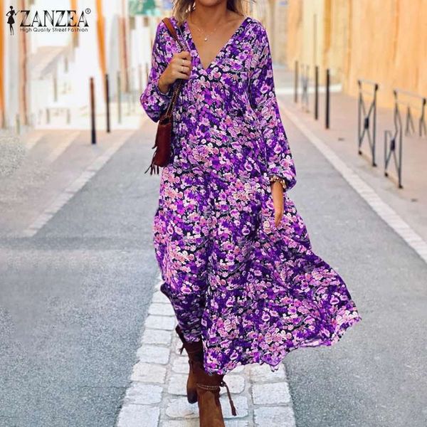 women's blouses & shirts loose sundress 2021 spring bohemian women dress zanzea floral print midi vestidos casual ladies long slee, White
women's blouses & shirts loose sundress 2021 spring bohemian women dress zanzea floral print midi vestidos casual ladies long slee, White
